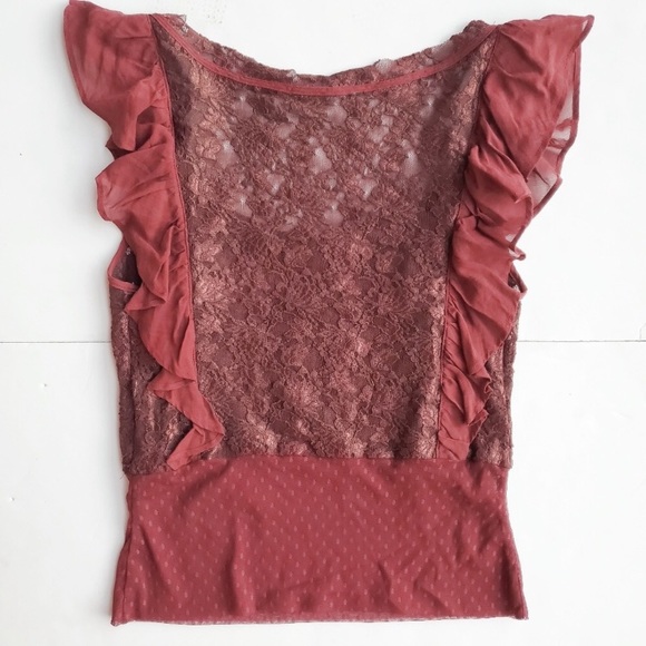 Free People Ruffled Lace Top - Picture 2 of 4